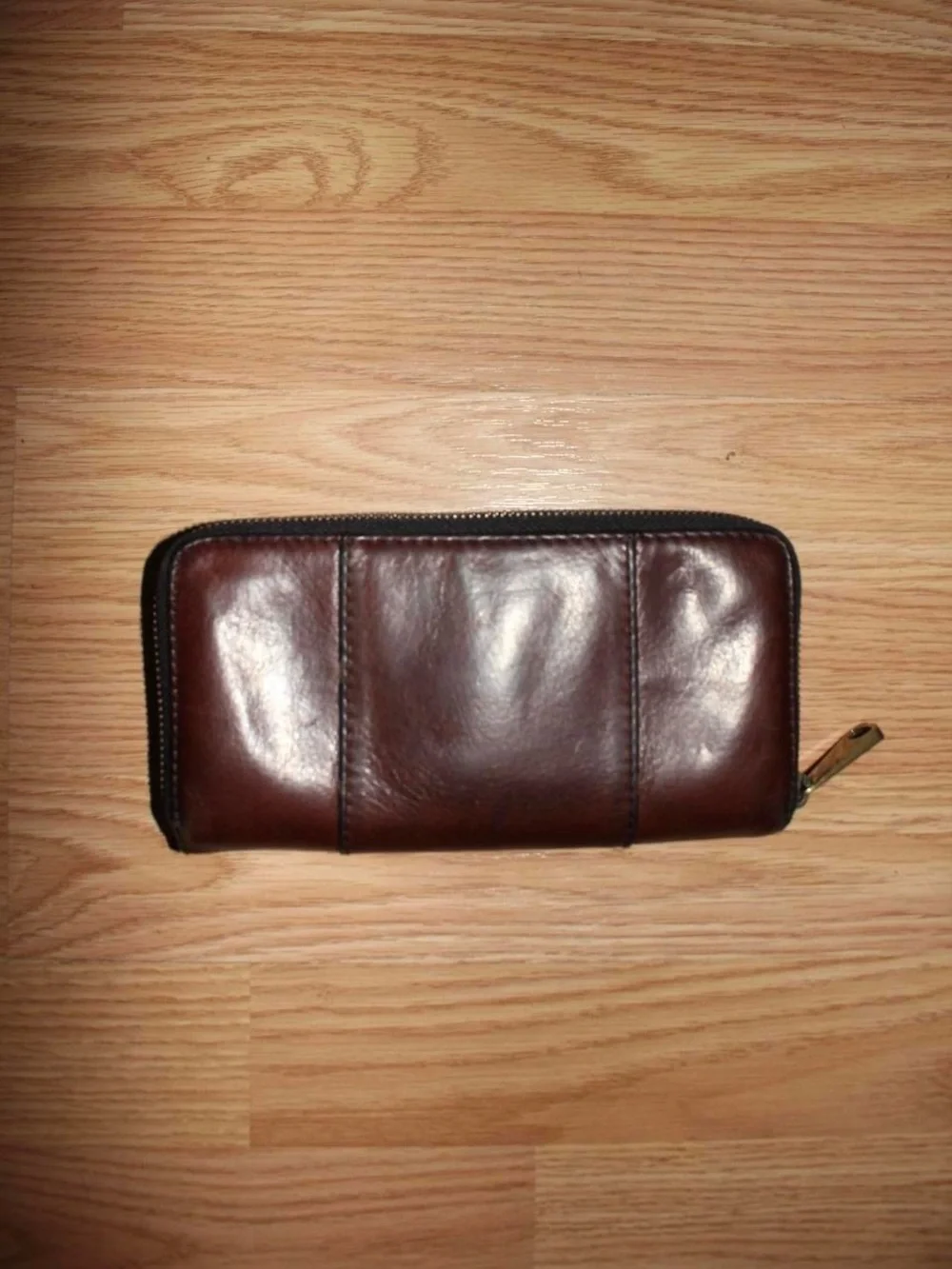 Fossil Brown Leather Wallet with Gold-Tone Logo - Picture 6 of 6